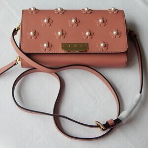 ZAC ZAC POSEN EARTHETTE Floral Flap Convertible Crossbody Bag Wallet Pink NWT